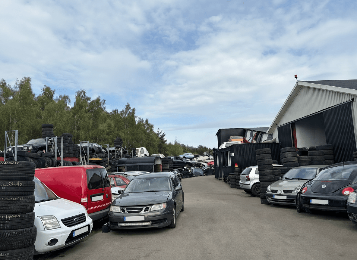 Ekonex bildemontering i Hässleholm - bilar, däck och anläggning på Samlarvägen
